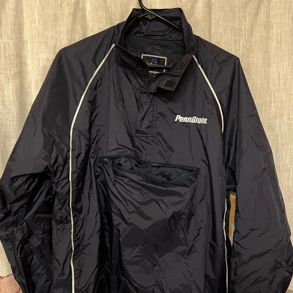 Penn State PSU Vintage light rain wind Quarter Zip Pullover. Size Medium M Navy
